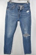 Levi's Premium 501 S Skinny High Rise Jeans Womens Size 29x30 Blue Meas. 29x30