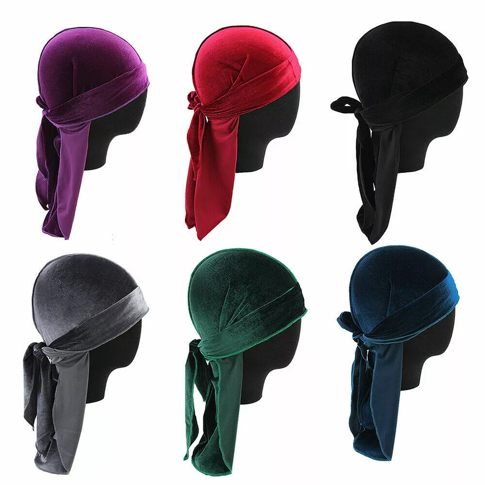 Velvet Durag Premium Men's Doo Rag Hats Silky Wave Cap Designer Style