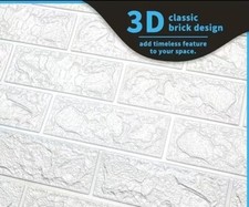 White Stick On Wall tiles effect Adhesive Tile Covering Sheets X48. 3D, padded
