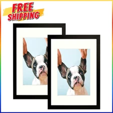 2-PACK PICTURE FRAME 8X10 Gallery Pictures Wall Mount Decor Photo Frames Black