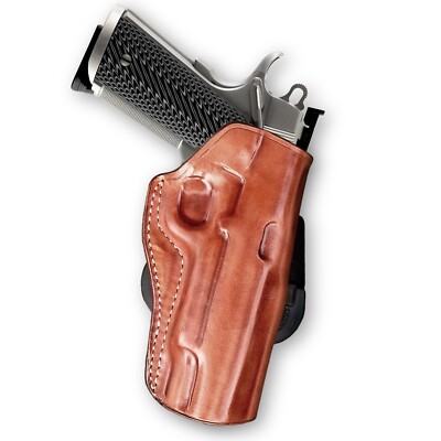 Leather OWB Paddle Holster Open Top Custom Fit, Colt 1911 3'' , 4.25'' , 5'' Barrel