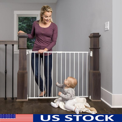 Extra Wide 2-in-1 Baby Safety Gate Adjustable Steel Mounting Kit Stairs New