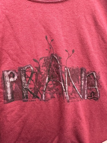 Prana Mens Large Dri Balance Long Sleeve Graphic Shirt Red Wine Sprout NWT - Picture 2 of 6
