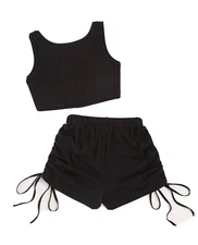  Black two piece short set women