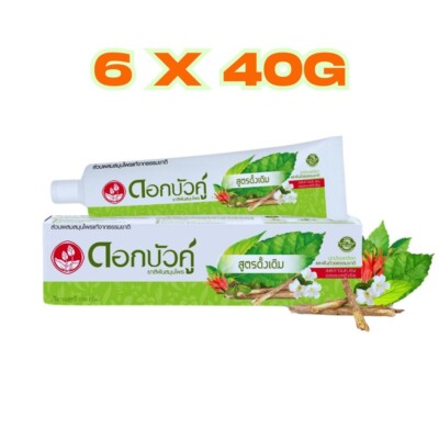 Dok Bua Ku Herbal Toothpaste Original Formula Natural Herbal Toothpaste 6x40g