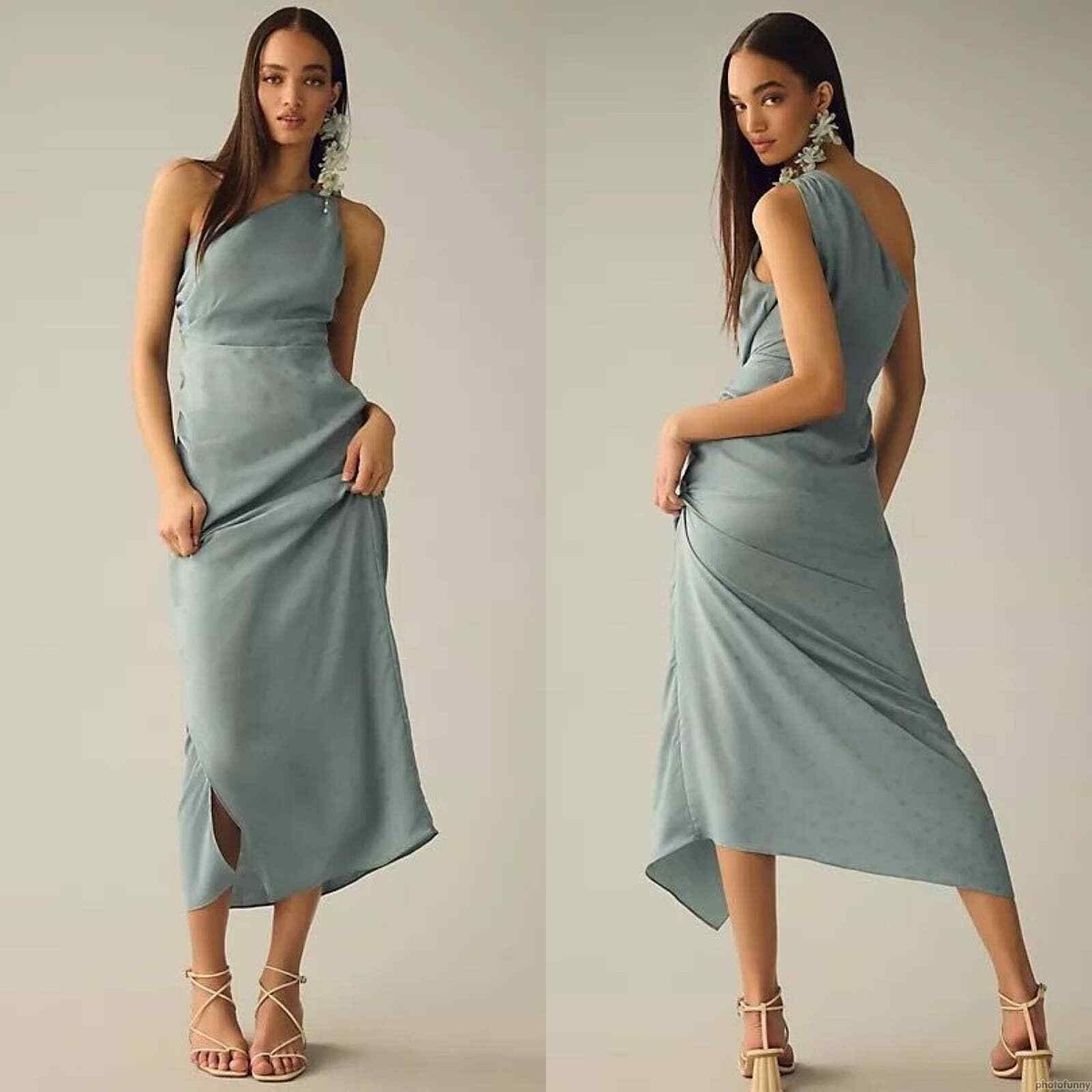 blue and white dresses for prom Sexy A line Long Blue Floral Prom Dress Blue and White Party Dresses P1591