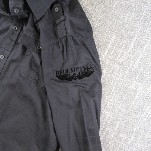 Raw State Shirt Mens L Vintage "Graphic Print" Redemption "Wings and Cross" - Picture 4 of 7