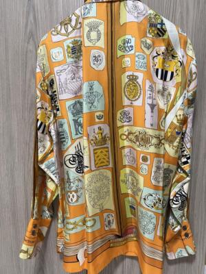 【HERMES】1990s All Pattern Silk L/S Shirt HERMES】1990s All Pattern Silk L/S Shirt