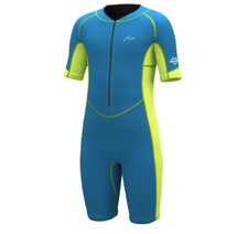 Kids Shorty Wetsuit Size 10 Blue Neon Green Neoprene Nylon 2MM Guardian Youth