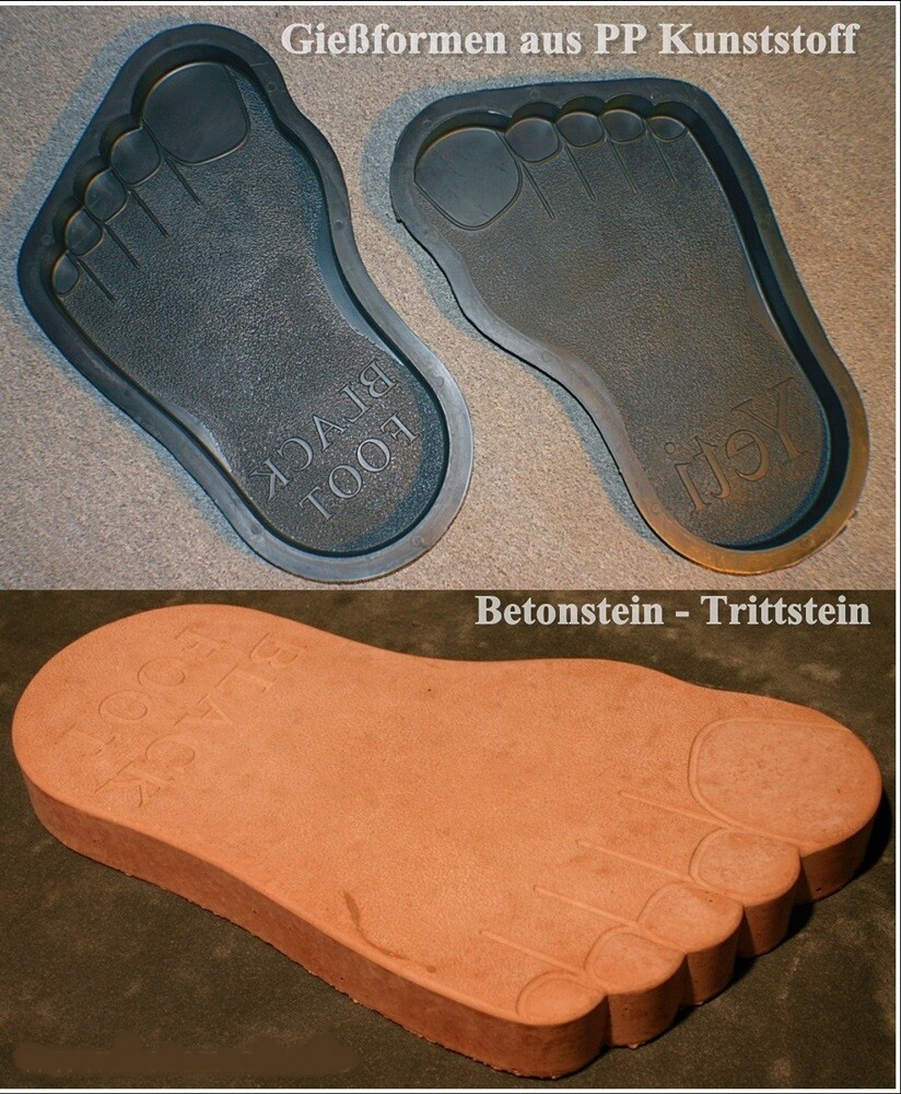 2 Giessformen für Beton Trittsteine Riese Yeti Füße eBay