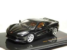 Corvette C8 Black on Saddle, Display Base & Cover, IXO 1/43, New in Sealed Box
