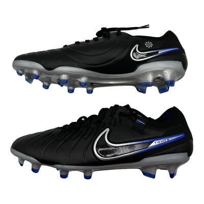 Nike Tiempo Legend 10 Pro FG Black Bue Soccer Cleats DV4333
