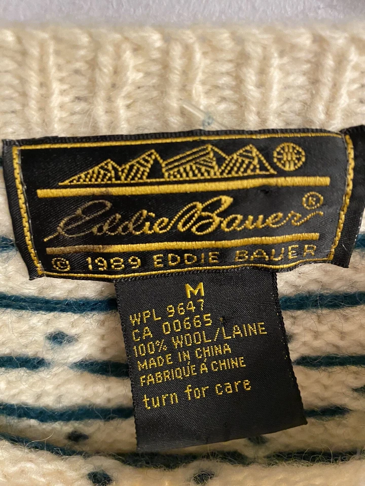 Suéter vintage 1989 Eddie Bauer árbol de Navidad 100 % lana para mujer talla M Foto 3 de 4