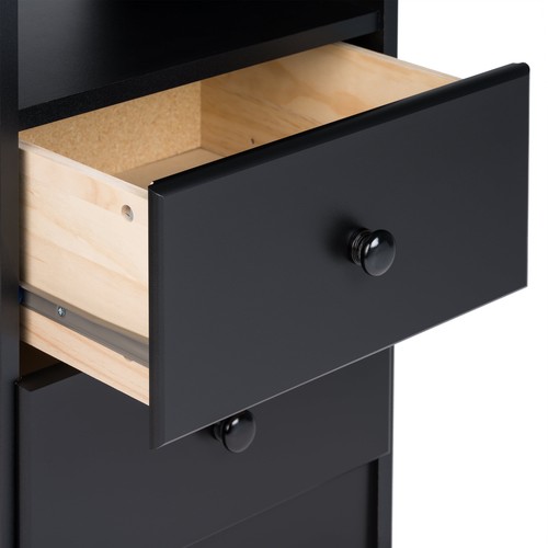 2-Drawer Nightstand, Deep Black - Picture 5 of 6