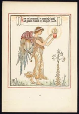 Antique Print-CHILDREN'S STORY-QUEEN SUMMER-ART NOUVEAU-JUGENDSTIL-28-Crane-1891