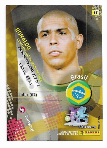 2002 Panini World Cup Ronaldo Brazil #37 World Cup 2002 Trading Card - Picture 2 of 2