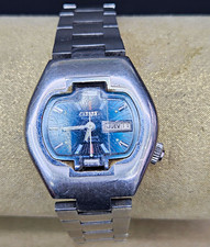 Citizen Automatic 21 Jewels Blue Dial Day/Date Stainless Steel Bracelet Watch