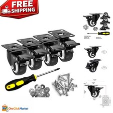 Set of 4 Heavy-Duty 2-Inch Caster Wheels with Brake - Ultimate Mobility Solution