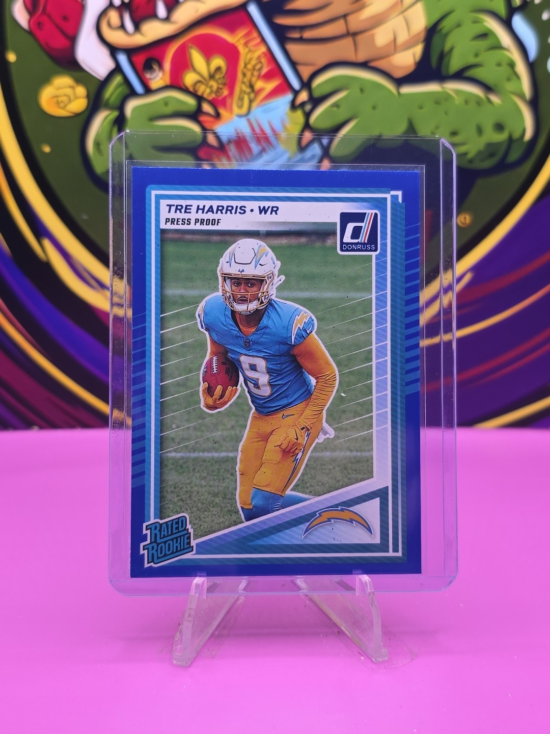 2025 Panini Donruss - Rated Rookie Tre Harris #329 Press Proof Blue (RC)