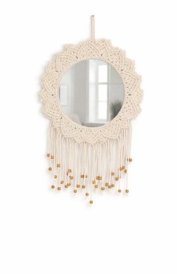 Macrame Round Mirror Wall Mirror Boho Mirror Handmade Cotton Rope Macrame03
