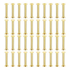 100 Sets Chicago Screws, M5x50mm Brass Plated Chicago Screw Phillips, Golden