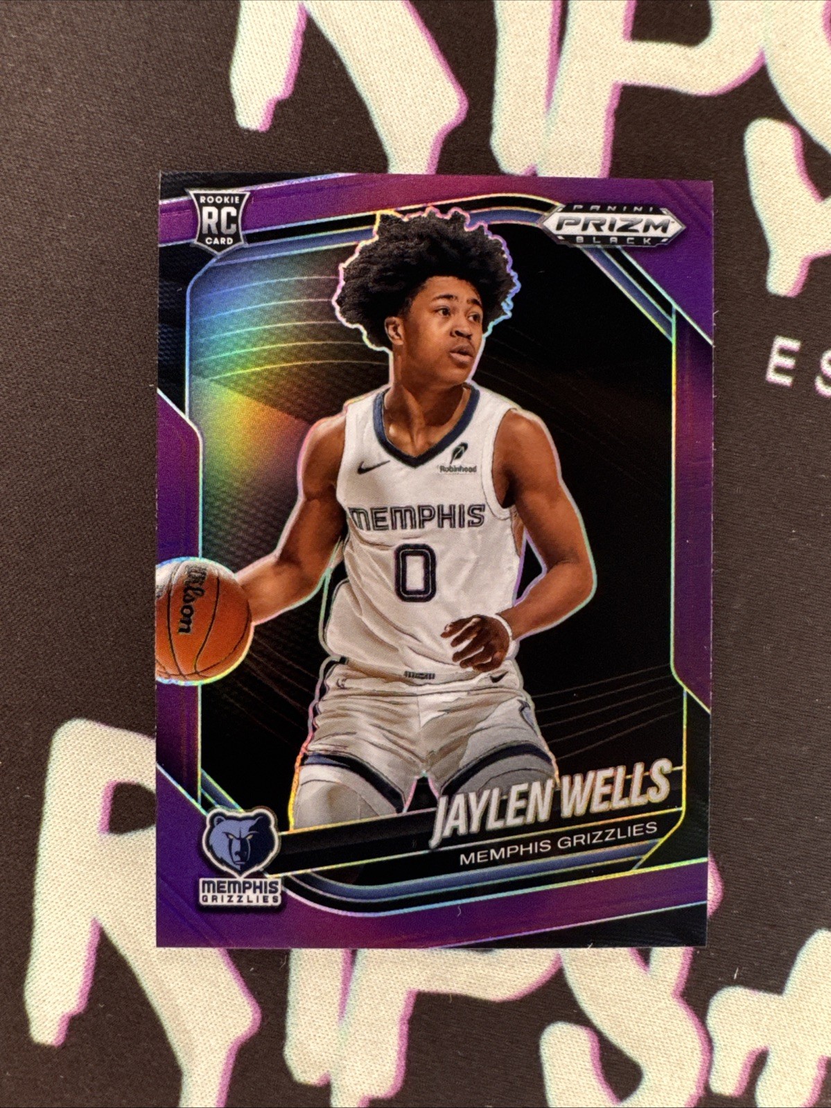 2024-25 Panini Prizm Black Purple Prizm /99 Jaylen Wells #34 Rookie RC