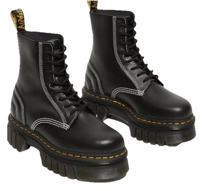 Sz 7 WOMEN'S ANKLE BOOTS DR Doc MARTENS - AUDRICK EYE NAPPA LUX LEATHER PLATFORM