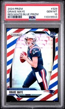 2024 Panini Prizm Drake Maye - Red White & Blue PSA Gem Mint 10