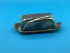 Vintage Frankoma Pottery Prairie Green Butter Dish With Lid Excel Cond