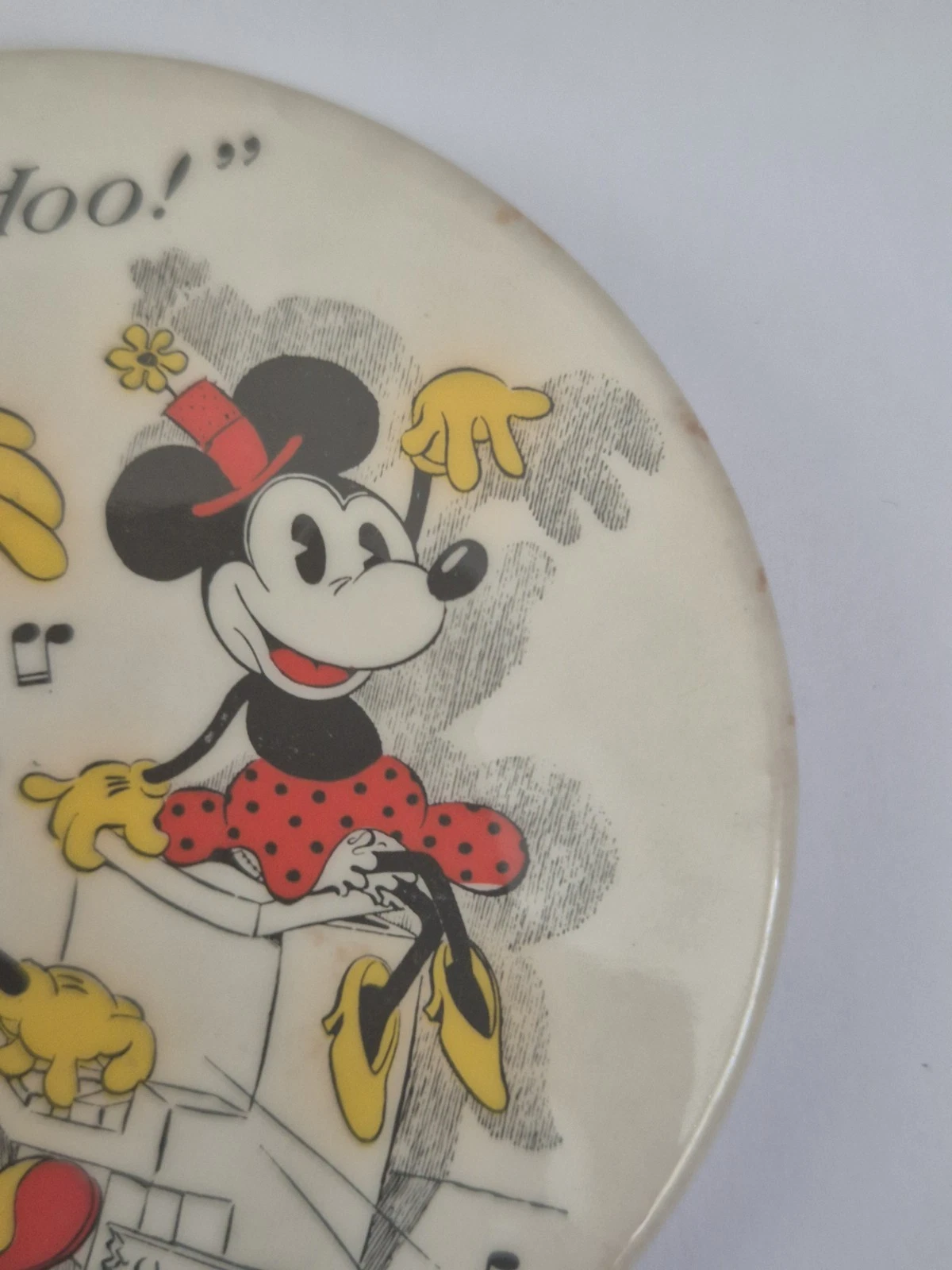 Mickey's Follies (1929)Yoo Hoo 3.5インチ ピンバッジ ヴィンテージ ディズニー UK 1930 レア - 画像4/9