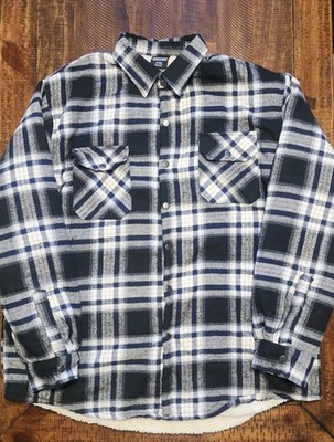 Mountain Expeditions Sherpa Lined Flannel Button Up Jacket Mens Size 2XL