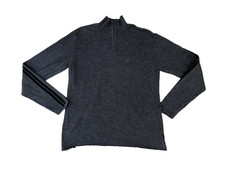 DKNY JEANS Sweater Sweatshirt Men's Medium Grey 1/4 Zip Pullover 0719