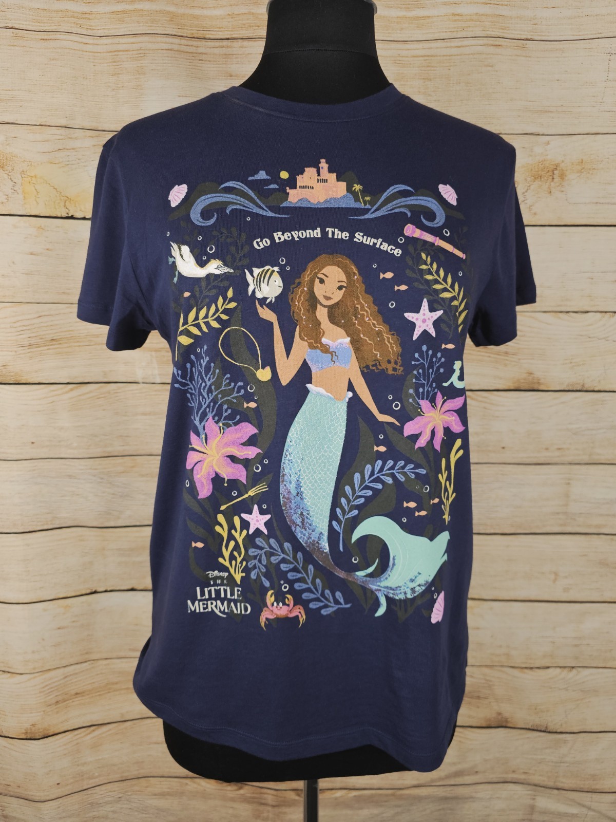NWT Disney Little Mermaid Navy T-Shirt Size Medium