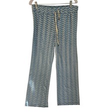 Pantalón Dandy Del Mar XL Azul Santorini Zig Zag Terry Salón Cordón Comodidad