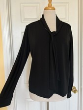 BANANA REPUBLIC black bow blouse top size M
