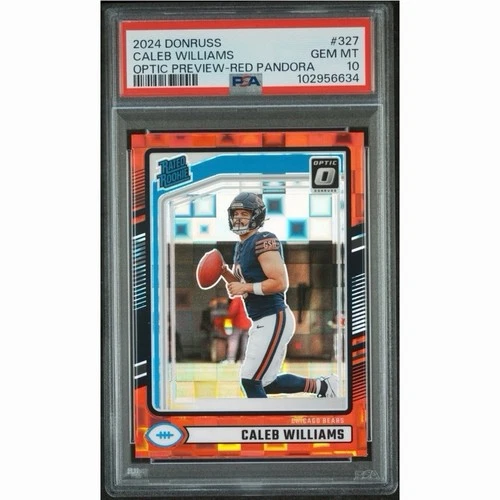 24 Panini Donruss - Rated Rookie Caleb Williams #327 Red Pandora PSA 10
