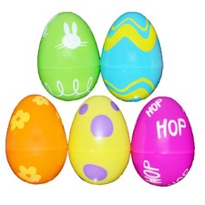 Fillable Easter Eggs 5 Pack 8cm Reusable Plastic Easter Egg Hunt