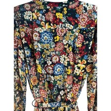 MSK Jewel Tone Petite 4P Floral Wrap Sheer Dress Flowy New Cottage Boho Western