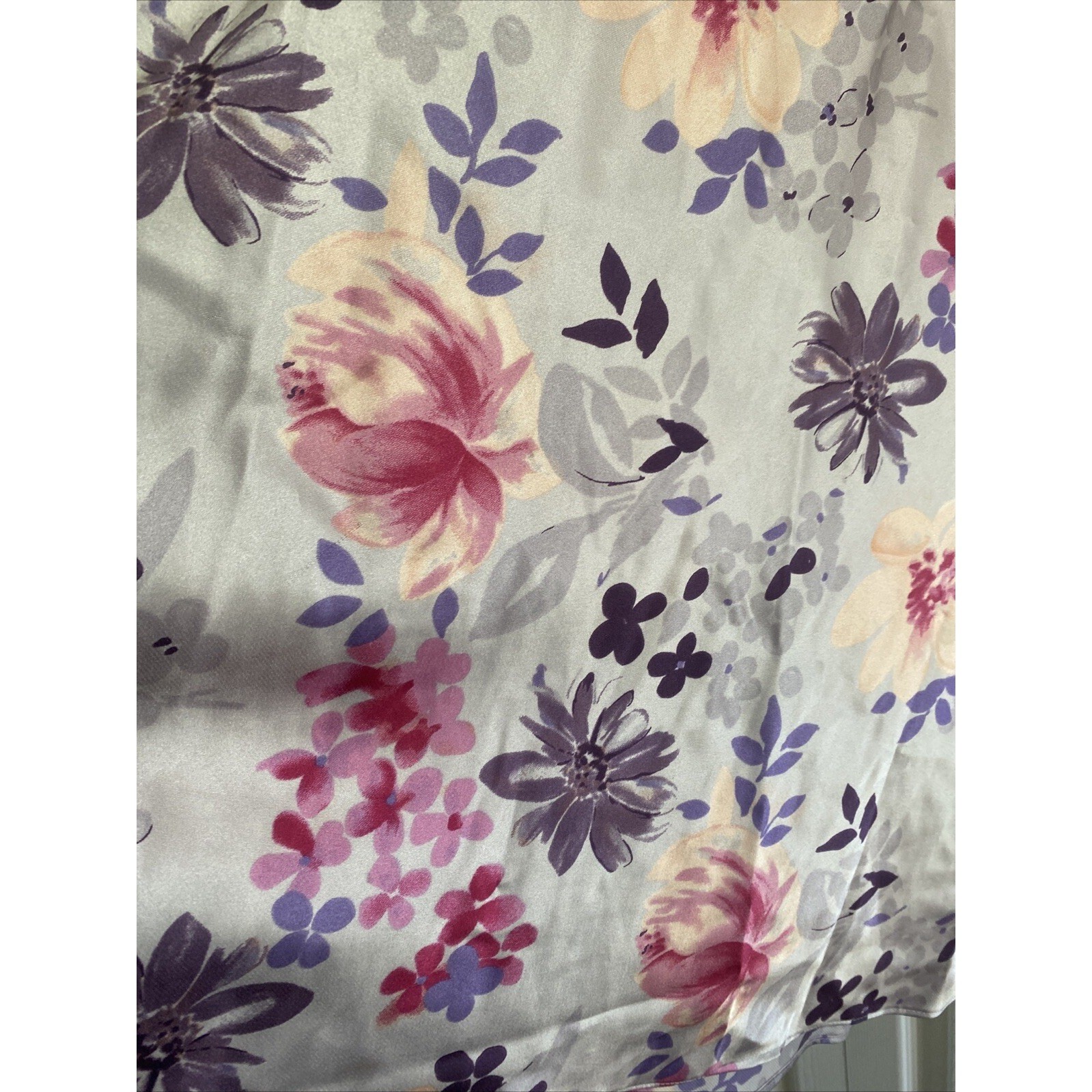 BHS Vintage Floral Satin Slip Nightgown Womens Size 10 Lilac Purple Y2K Lingerie image 4