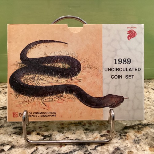 1989 Singapore Uncirculated 6 Coin Set - Year of The Snake  Original Holder NICE