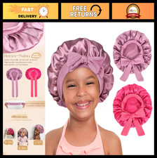 2 PCS Kids Silk Satin Bonnet Sleeping Cap for Curly Natural Hair - Baby Hair Car