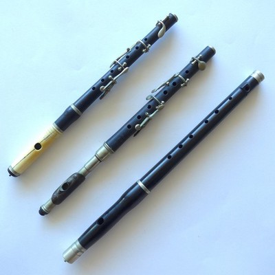 3x Querflöten Marschflöte Trommelflöte Spielmannszug Holz oder Bakelit