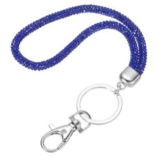 30cm(11.8") Phone Wrist Strap Glitters with Metal Clasp & Keyring Dark Blue
