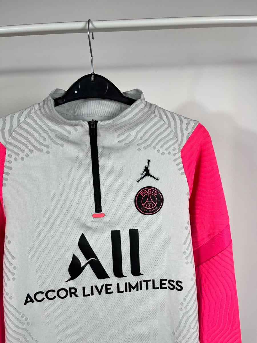 Nike PSG Jordan Vaporknit Drill Top Pink Grey Quarter-Zip S CW1384