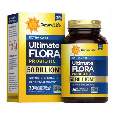 Renew Life, Extra Care Ultimate Flora Probiotic, 50 Billion CFU, 30 Capsules