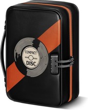 DVD CD Storage Case with Lock, 120 Capacity CD Binder, Leather DVD Storage with