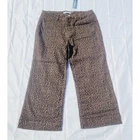 Luvamia Leopard Print Pants Women Size XL Brown Wide Leg High Rise Cheetah