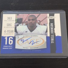SAGE 2008 Hit Tyrell Johnson Autograph Card A37 Arkansas State NCAA Football