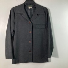Harve Benard Women's Gray Wool Blend Blazer Jacket Size 6 Single Breasted