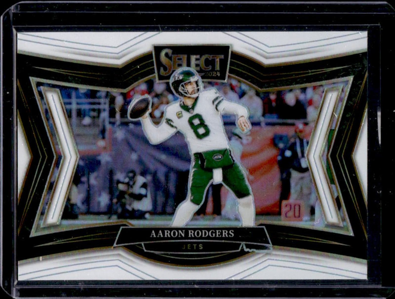 2024 Select Aaron Rodgers Field White Prizm #18/35 Jets